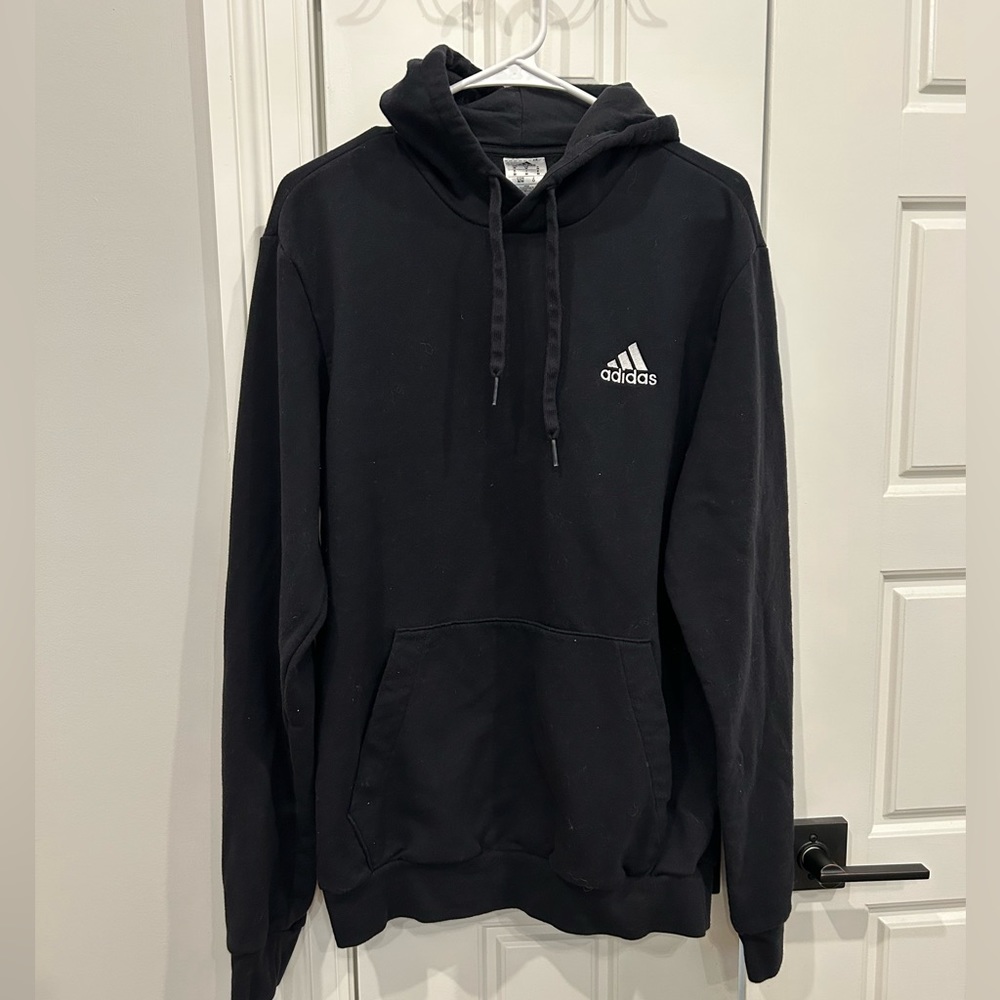 Adidas Men Fleece Cozy Pullover Hoodie Size Medium   Black Unisex